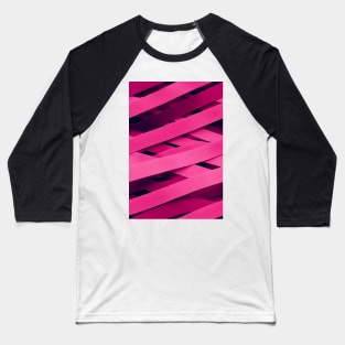 In October We Wear Pink - Pink Awerness Ribbons, best pattern for Pinktober! #3 Baseball T-Shirt